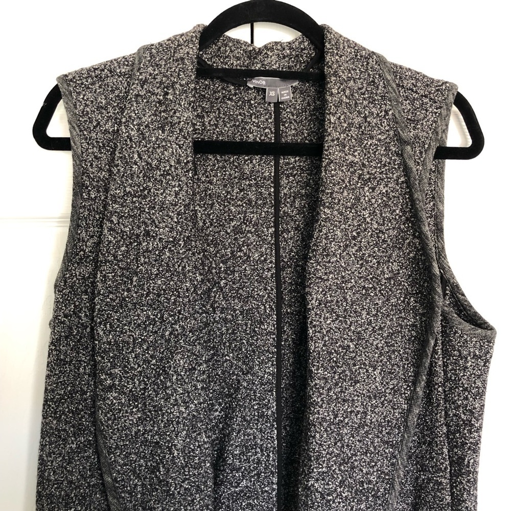Vince Heather Grey Draped Sleeveless Wool Blend Casual Vest Size XS - Picture 2 of 11